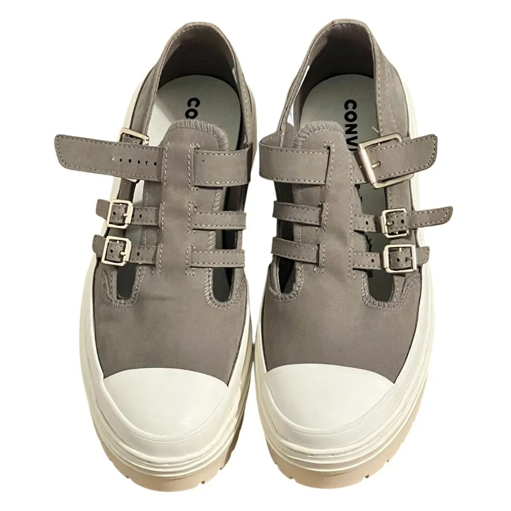 Converse Chuck Taylor Lugged Heel Mary Jane Platform Sneakers Egret Women 9.5 - Picture 9 of 15